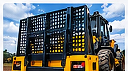 Máquina equipada com proteção traseira gradeada